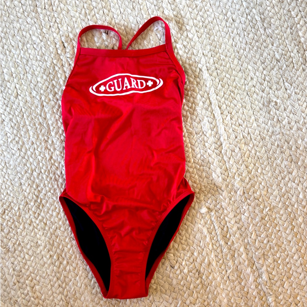 Red Lifeguard Swimsuit Size 30